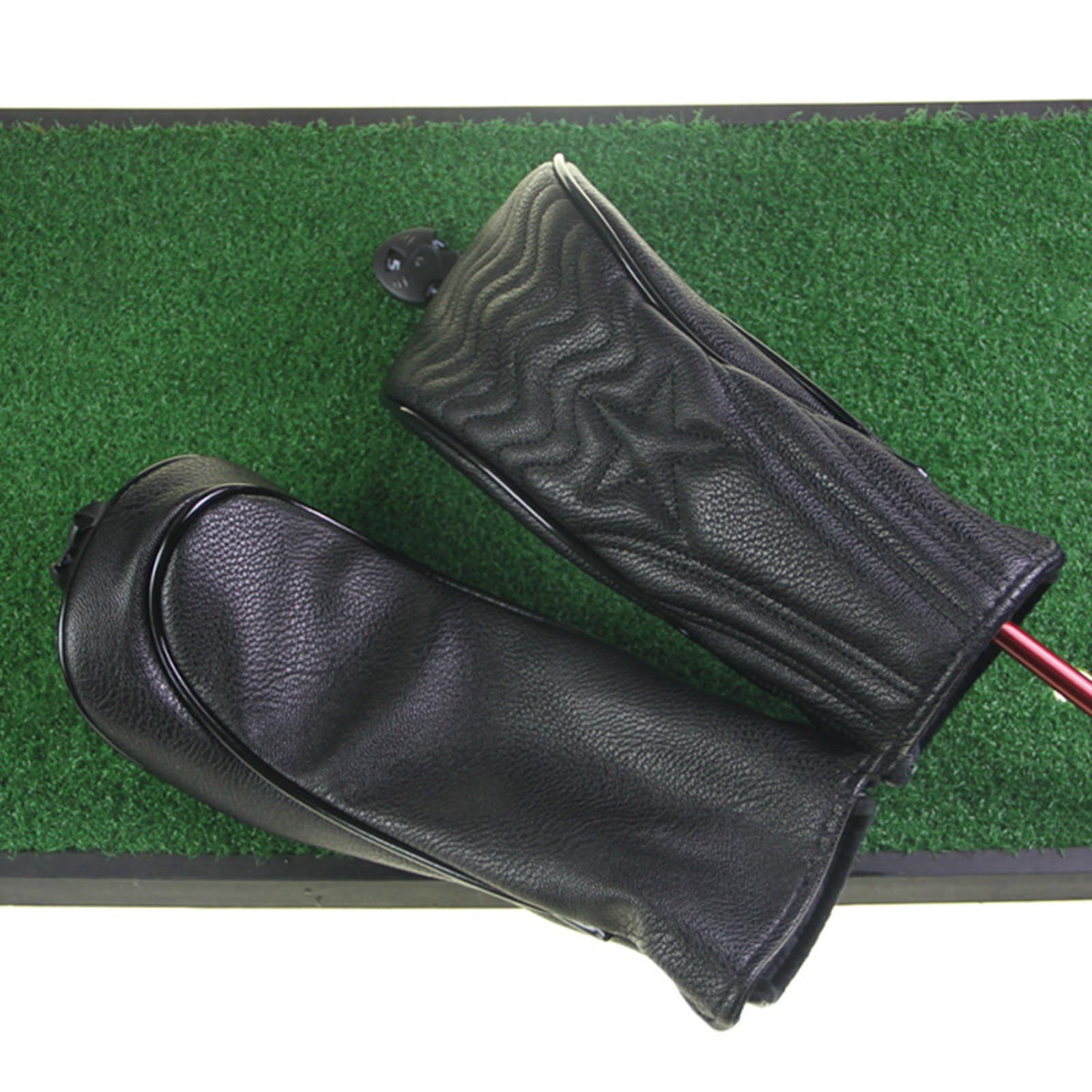 Funda universal para cabeza de golf de madera con estrella impermeable, ligera, portátil, para jugadores de viaje, de instalación rápida, textura de estrella, cubierta de cabeza de golf, de