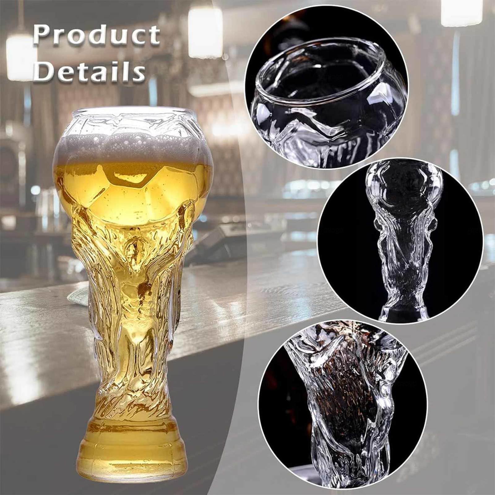 Boccali Birra per Coppa Del Mondo, 800ml Tazza Trofeo Calcio, Bicchiere Originale Birra per Birra e Cocktail