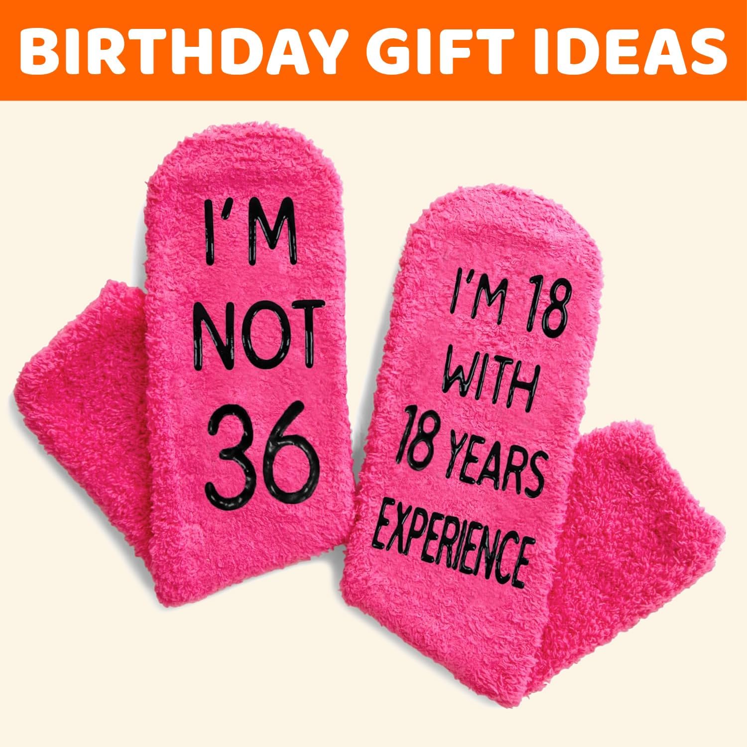 HAPPYPOP Fun Birthday Gifts Women - Fuzzy 30 31 32 33 34 35 36 37 38 39 40 Year Old Socks - Image 6