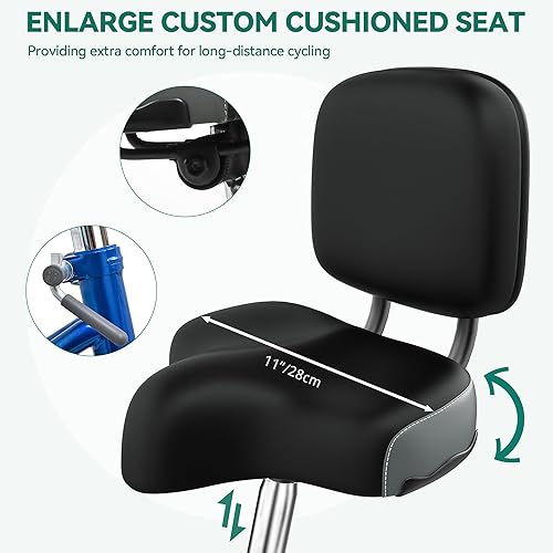 Miniatura 3 de YITAHOME Triciclo para adultos de 7 velocidades, bicicletas de 3 ruedas de 24 y 26 pulgadas, bicicleta de triciclo para adultos con cestas