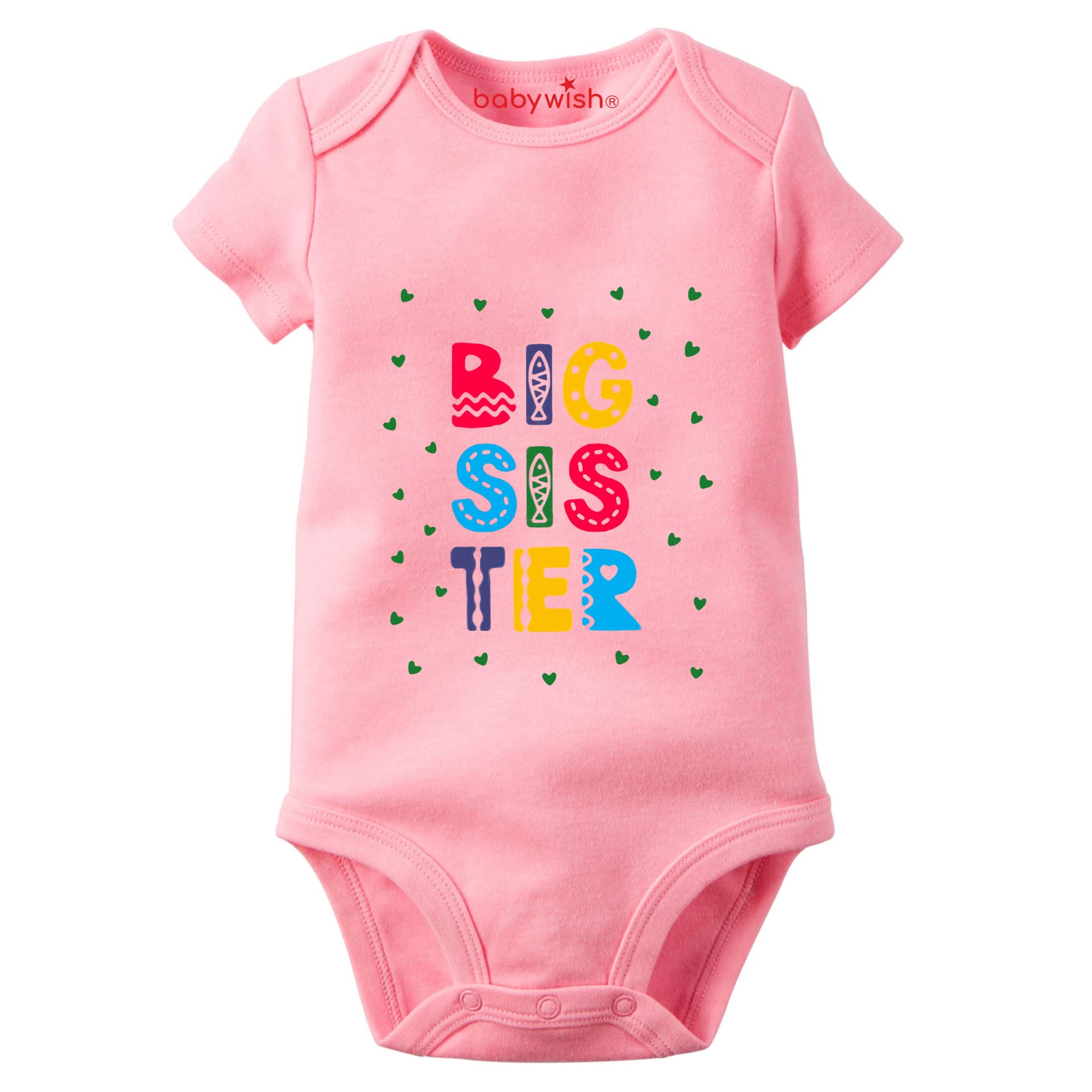 baby wish Baby Bodysuits Newborn Romper Half Sleeve Unisex Romper Big Sister & Little Brother