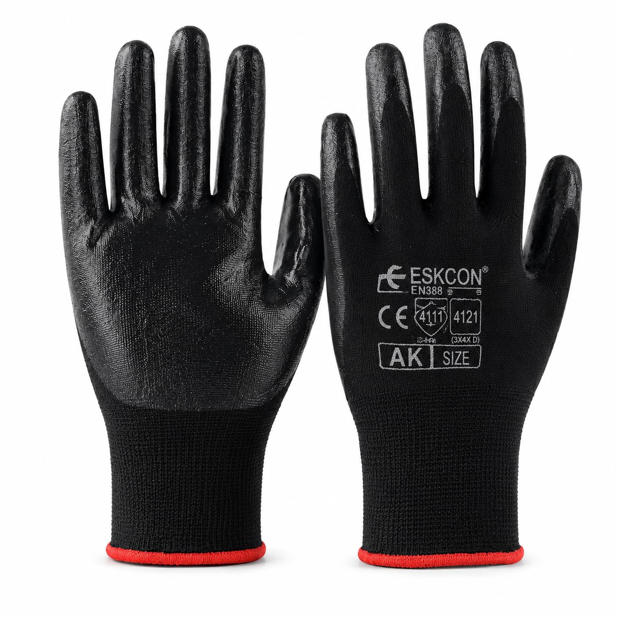 Nitrile Coated Work Safety Gloves, Black, Oil Resistant, Anti Slip, Heavy Duty Hand Protection for Construction and Warehouse-image-41