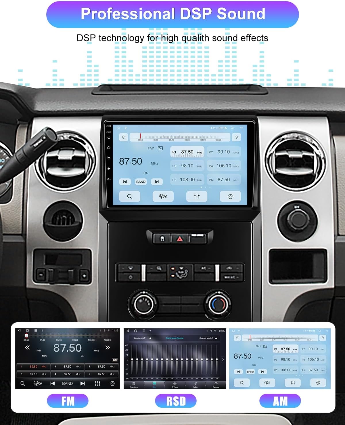 (4GB+32GB) Car Stereo Upgrade Radio for Ford F150 2009 2010 2011 2012 2013 2014,Android 13 with Wireless Carplay Android Auto Support FM RSD Bluetooth 5.0, 5G WiFi