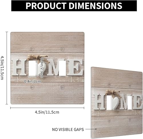 Miniatura 4 de Placa de pared para el hogar, cubierta de interruptor de luz decorativa de doble palanca de 2 cuadras, cubierta de placa de interruptor abstracta