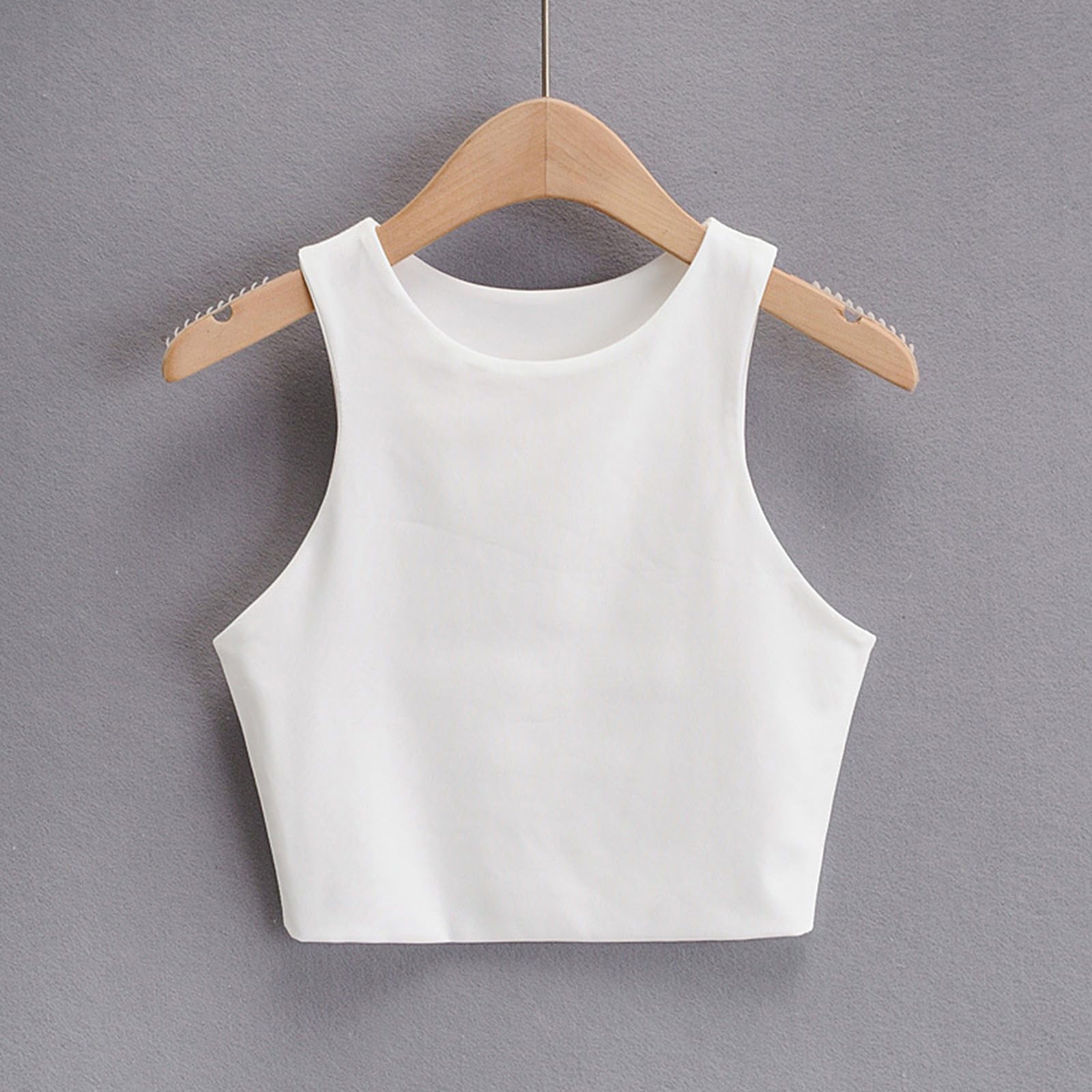 2025 - Camiseta sin mangas corta para niña, doble capa, con cuello en U, conjunto de ropa interior para niña