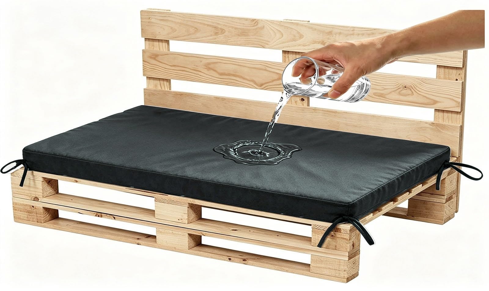 YNJJKA Outdoor Swing Seat Cushions Waterproof 80% 5cm/1.9" Thick Outdoor Bench Cushion, Settee Couch Pads with Zipper Washable, Patio Swing Seat Cushion with Ties(Dark Grey,70x70 cm 28x28 in)