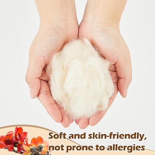 Miniatura 7 de HunnmingRe Relleno Kapok de alta calidad de 3.3 libras, relleno orgánico de fibra Kapok 100% orgánica, antisensible para rellenar almohadas, sofás,