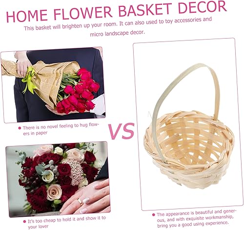 Miniatura 8 de Mini cesta de flores de 20 piezas, mini cesta tejida de bambú para decoración de micro paisaje, decoración de flores para el hogar, mini cesta
