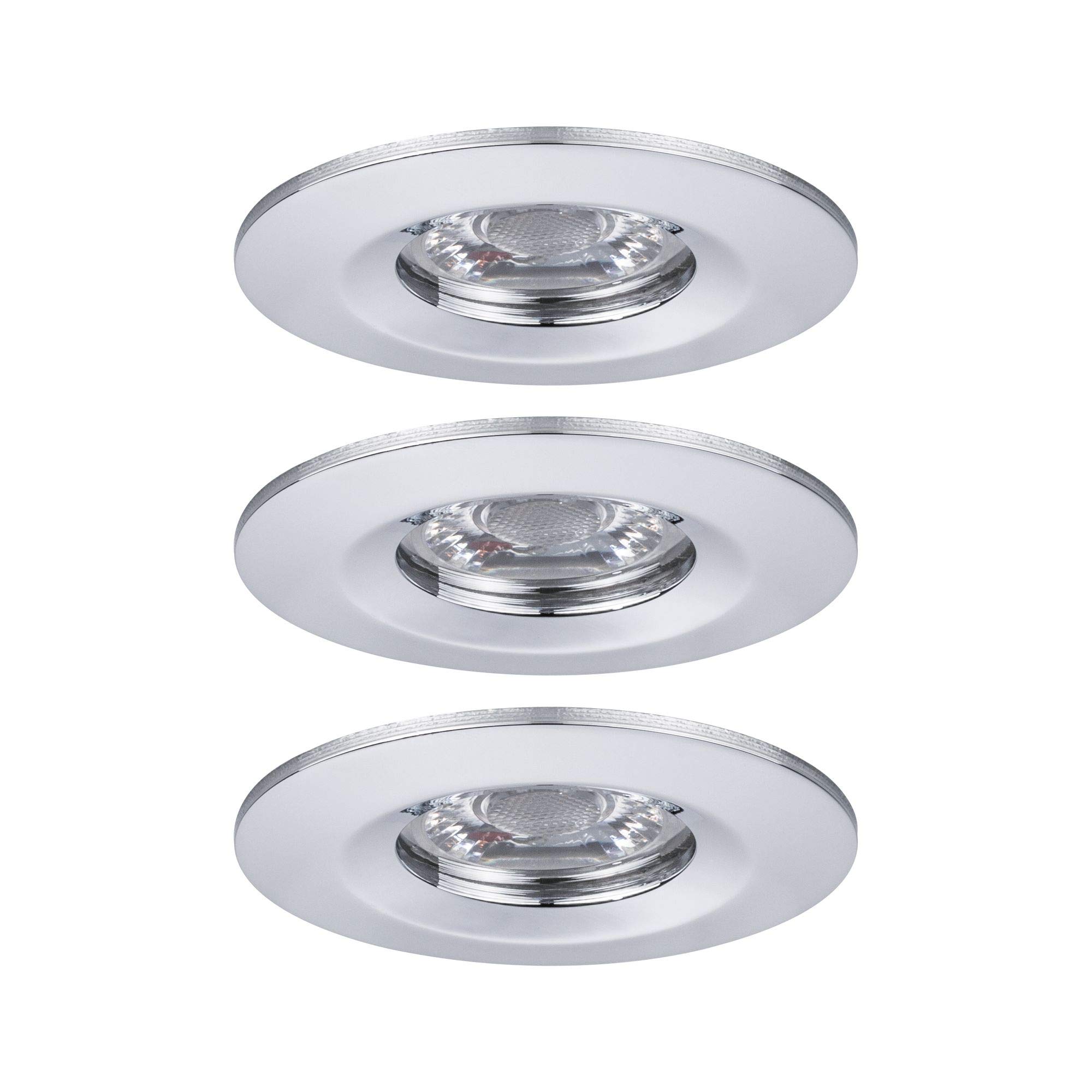 Paulmann 94303 Nova Mini LED oprawa do zabudowy Coin, okrągła, nieruchoma, 3x4W, chrom, 2700K