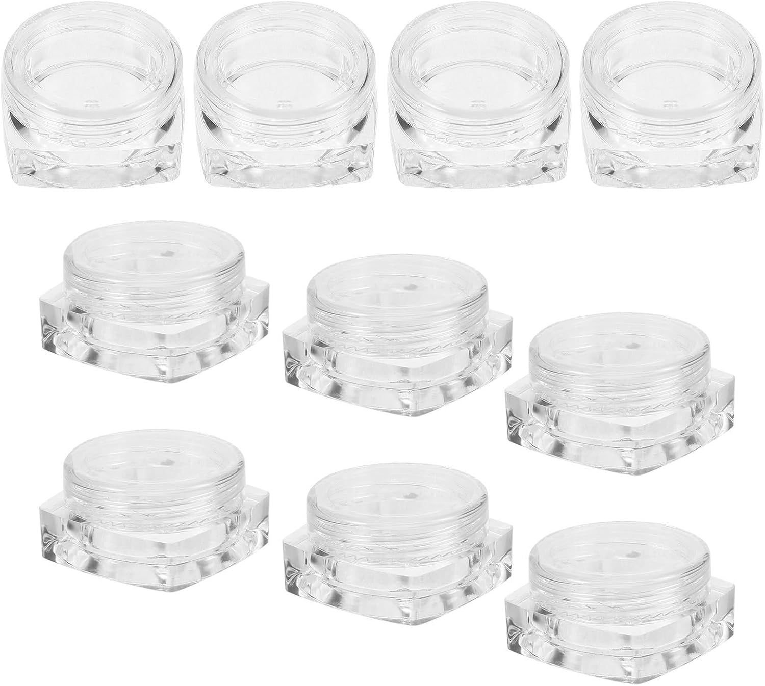 Generic 10pcs Skin Care Containers Small Cosmetic Jars for Travel Creams and Moisturizers, Compact 3g Ps Plastic Refillable Jars with Breakage Resistance, for Packaging Small Samples