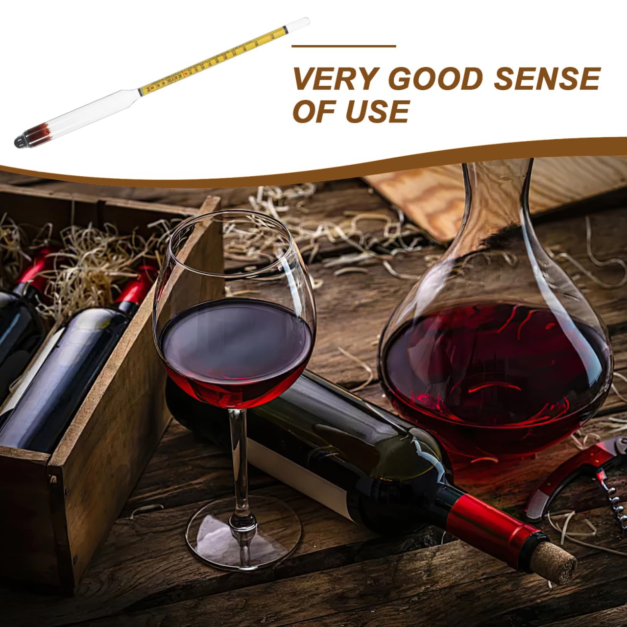 Idrometro per Alcol in Vetro 0-200 Proof Misuratore di Alcol per Vino E Liquori Strumento Preciso per Produzione Artigianale Casa E Industria 10.63In