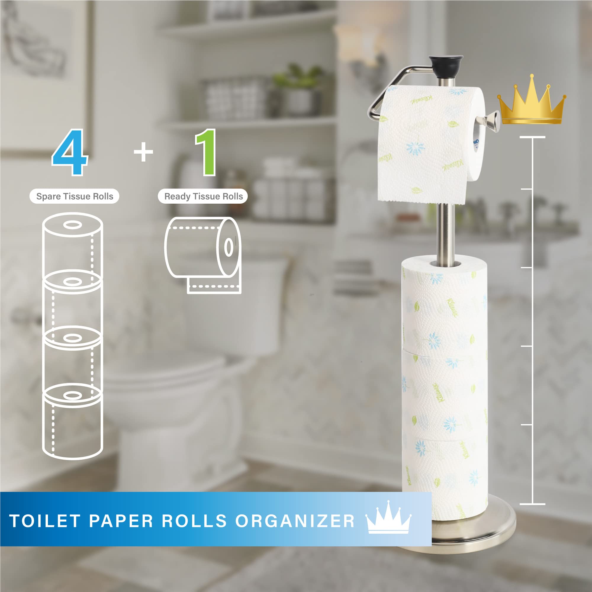 トイレ収納 Toilet paper holder Amazon.com: ZCCZ Toilet Paper Holder with Storage - Free Standing