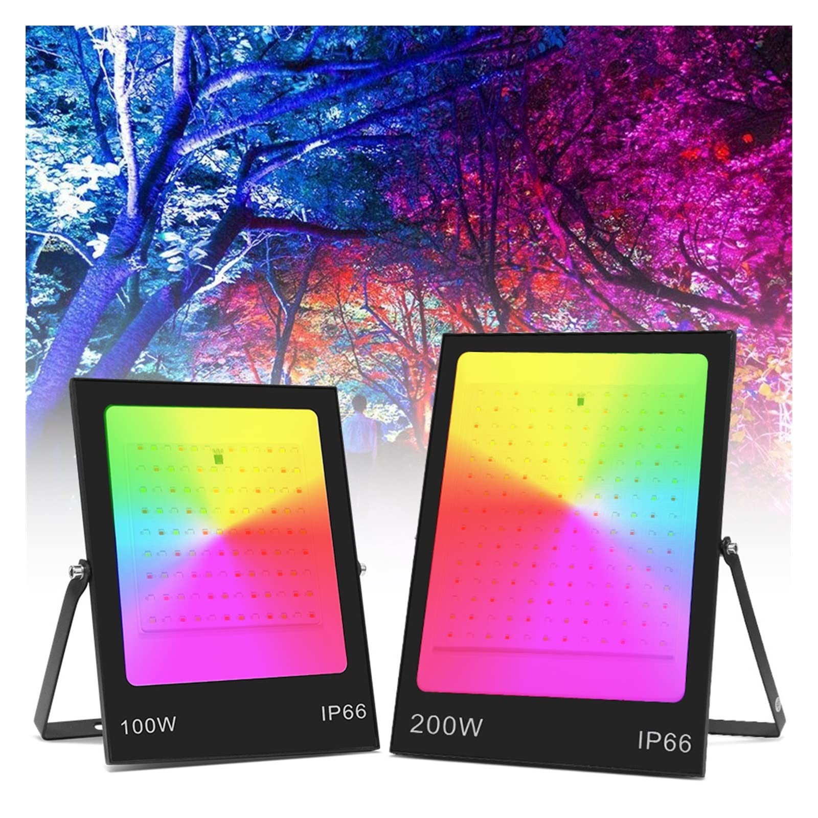 Reflektory LED, DOPROWADZIŁO Iluminacja RGB 30W 50W 100W 200w Powódź światła IP66 Wodoodporne oświetlenie zewnętrzne refletor ściany do garażu, ogrodu(100W 220V)