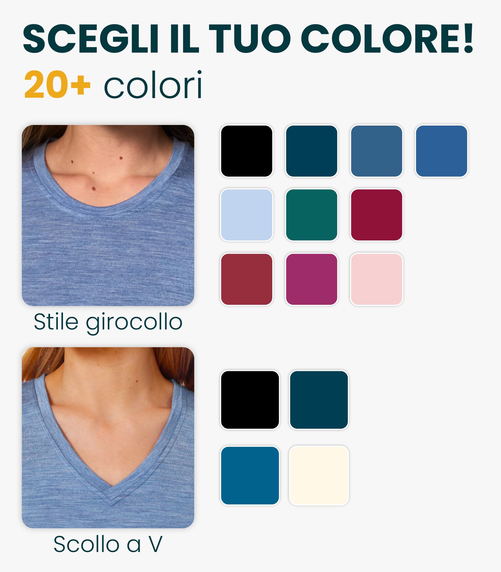 Merino.tech Maglietta Donna Lana Merino Manica Corta Intimo Sportivo (X-Large, Rainforest Green Crewneck)