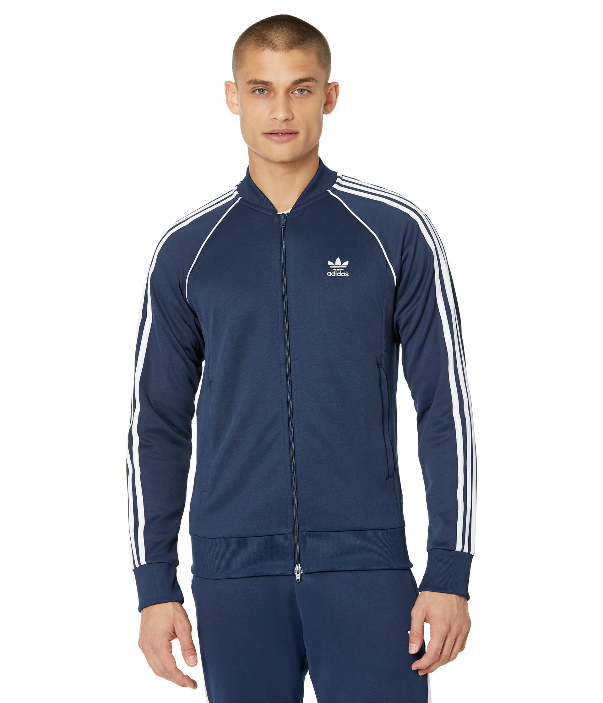 adidas Originals Men's Superstar Track Top, Night Indigo/White, S