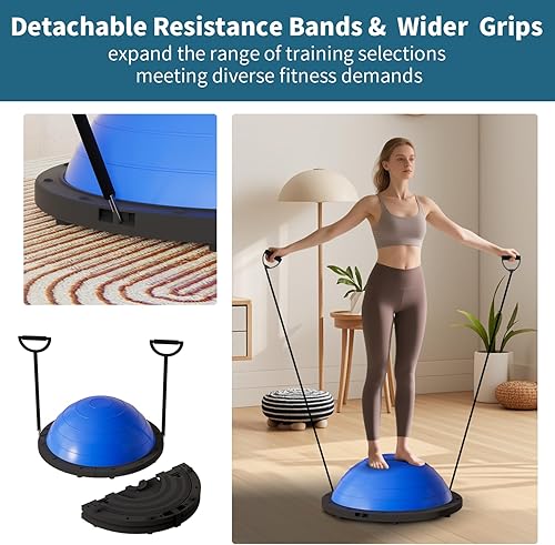 Miniatura 5 de Vtory Bola de equilibrio plegable, entrenador de equilibrio de pelota mejorada para entrenamiento de gimnasio en casa, pelota de estabilidad de