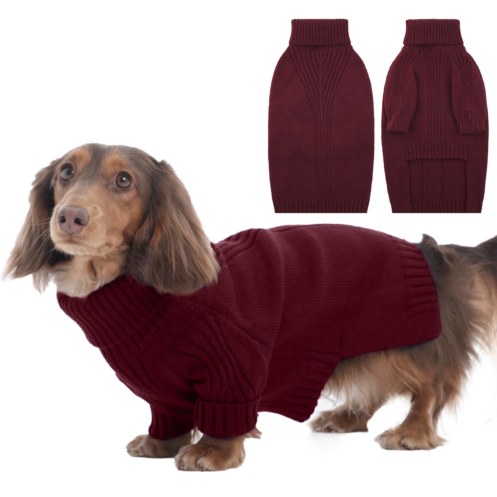 IECOii Maglione per cani, maglione per cani giovani di taglia media, maglione natalizio per animali domestici, maglione lavorato a maglia per le feste, capi caldi a collo alto per bulldog