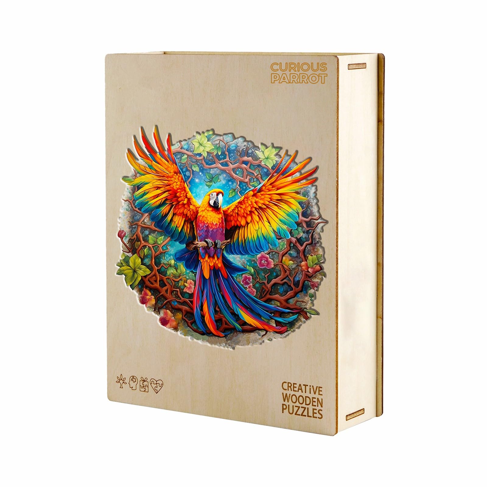 Puzzle En Bois KAAYEE – Formes D'animaux, 3-4 Heures De Défi, Avec Boîte-cadeau Et Chevalet – Renards, Taille S