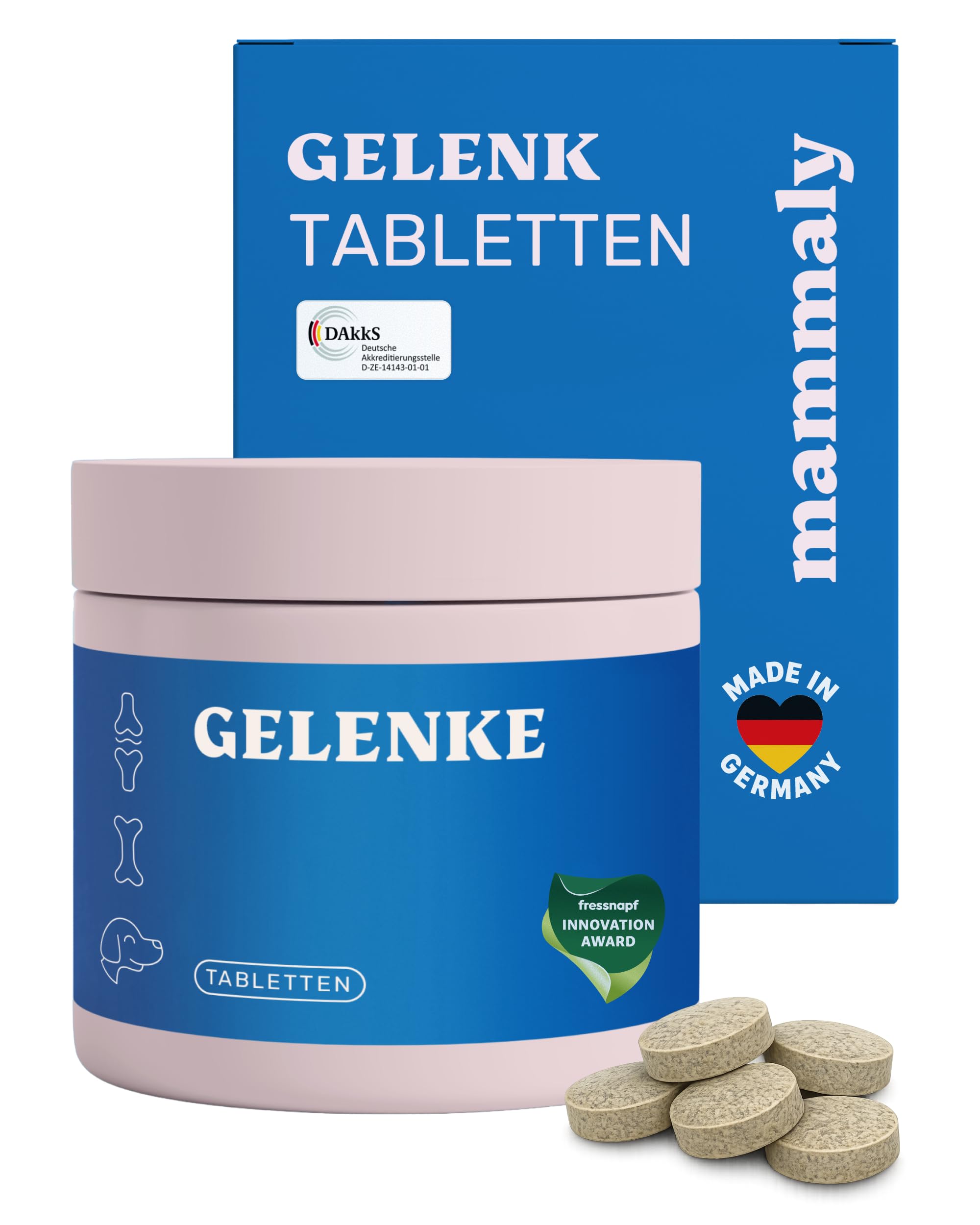 mammaly Gelenktabletten für Hunde mit Grünlippmuschel (reicht ≈200 Tage) | 200 Tabletten (hochkonzentriert) für Mobilität & Gelenke mit Teufelskralle - DLG zertifiziert - mit Tierärzten entwickelt