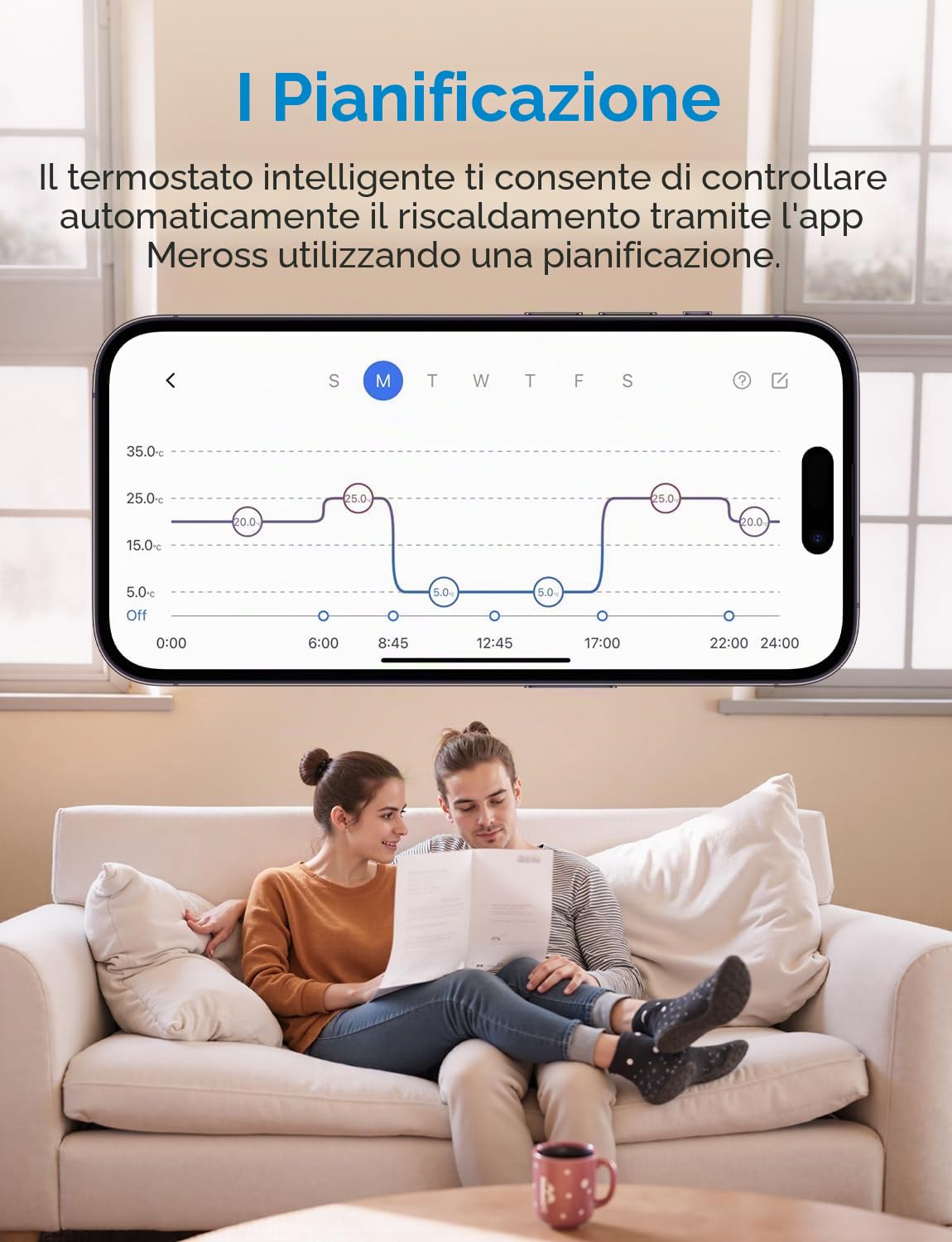 Meross Matter Termostato per radiatore opaco con hub extra, Valvole Termostatiche WiFi Valvola Termostatica per Termosifoni Termovalvole Smart con Controllo Vocale per Siri Alexa Google,