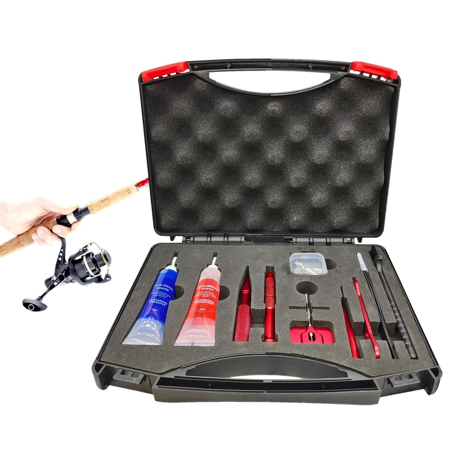Set di Attrezzi per la Pulizia dei rulli – Set Completo di Attrezzi per la Manutenzione del Mulinello da Pesca | Utensili multifunzionali, Ruota a Goccia d'Acqua, Cuscinetto a Tamburo, Mulinello in | Manutenzione del Mulinello da Pesca | Utensili multifun