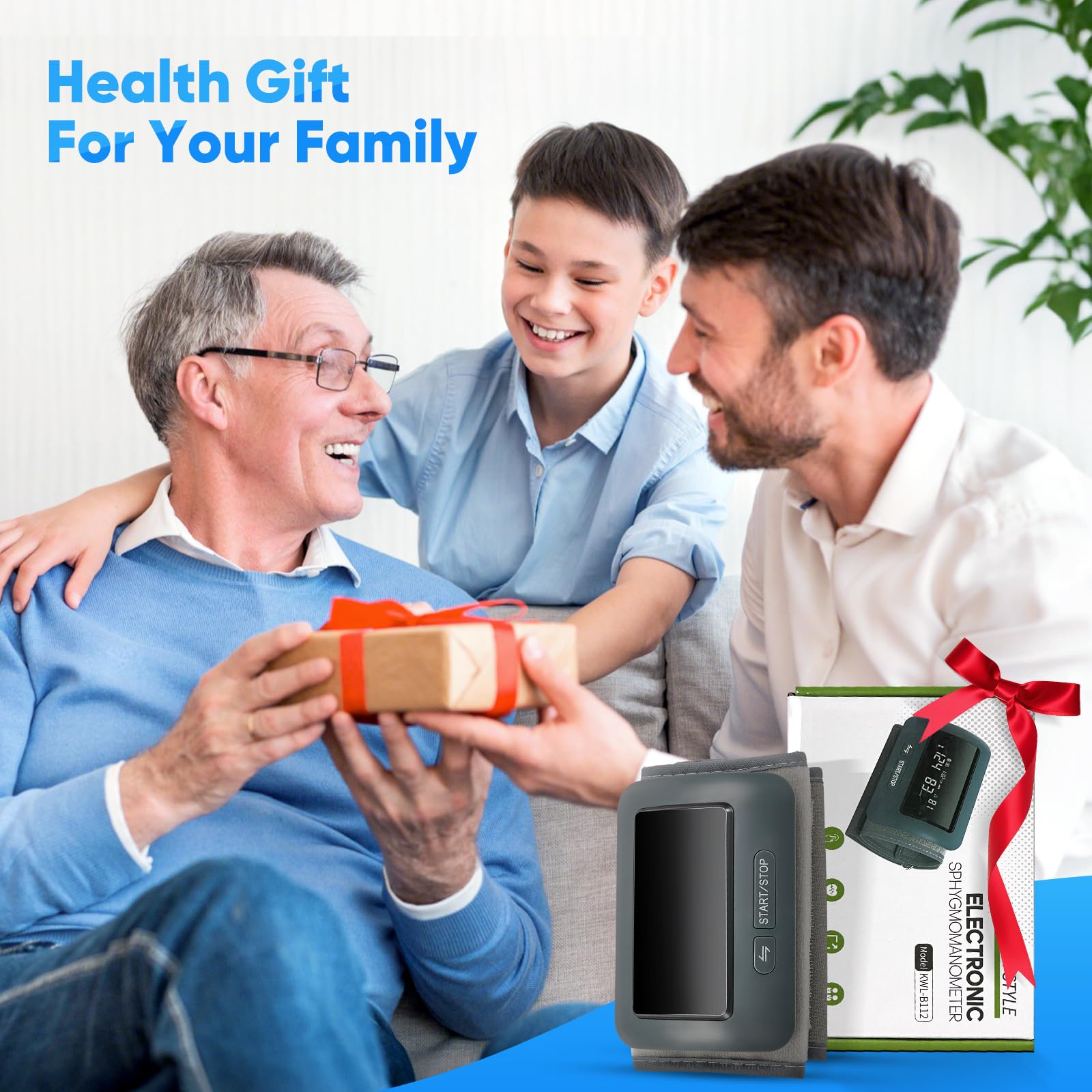 Monitor de presión arterial inteligente para brazo con guía de voz – Monitor digital con batería recargable y brazalete – Ideal para usar en casa y fuera de ella