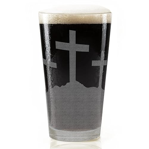 Miniatura 3 de COWBOY AT THE CROSS Engraved Pint Glass  Great Biblical Religious Christian Gift Idea!