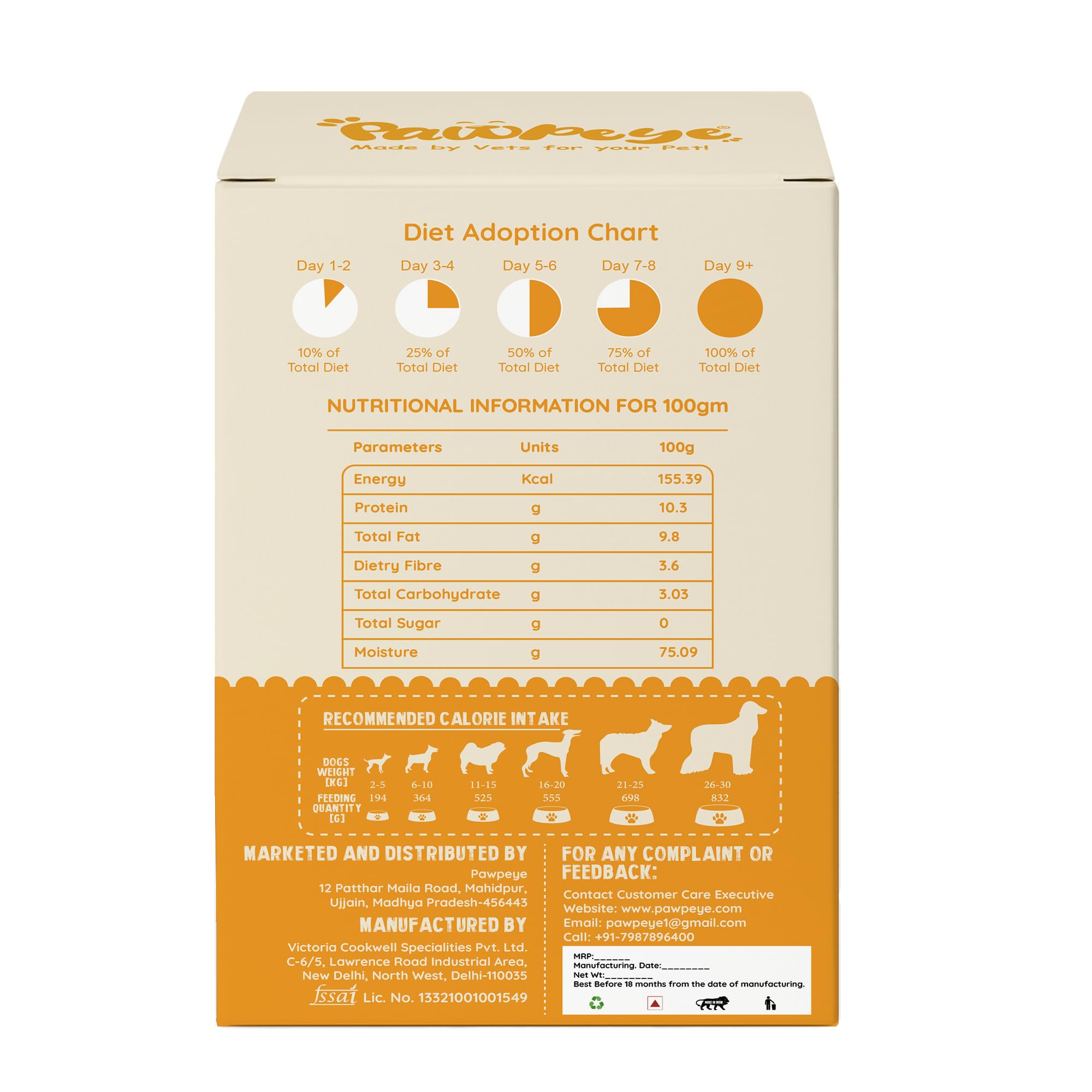 Pawpeye Wet Dog Food Weekly Box-Chicken & Pineapple Flavour | 7 Packs x 100g, 700g | for Adult Dogs & Puppies | Vet-Formulated, Human-Grade, Grain & Preservative-Free, 100% Natural 1