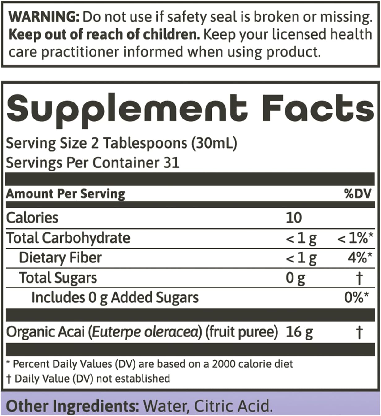 Dynamic Health Acai Gold | Organic Acai 100% Juice | Vegetarian, No Gluten or BPA, Dietary Supplement | 32oz, 32 Serv
