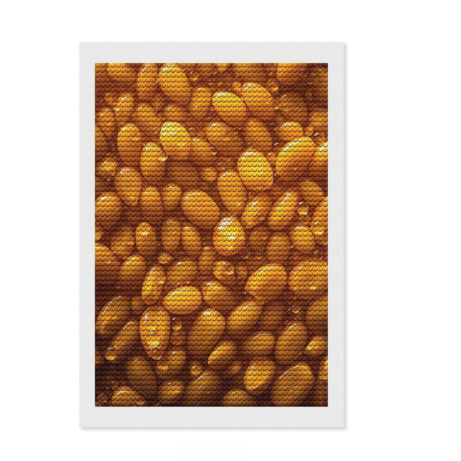 Junmoney Fresh Corn DIY Diamond Art Canvas Kit 8"x12", for Teens, Neat Printed Canvas, Thoughtful Handmade Gift, Cosy Home Accent