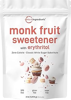 Monk Fruit Sweetener with Erythritol Granules, 4 Pounds, No After Taste,...