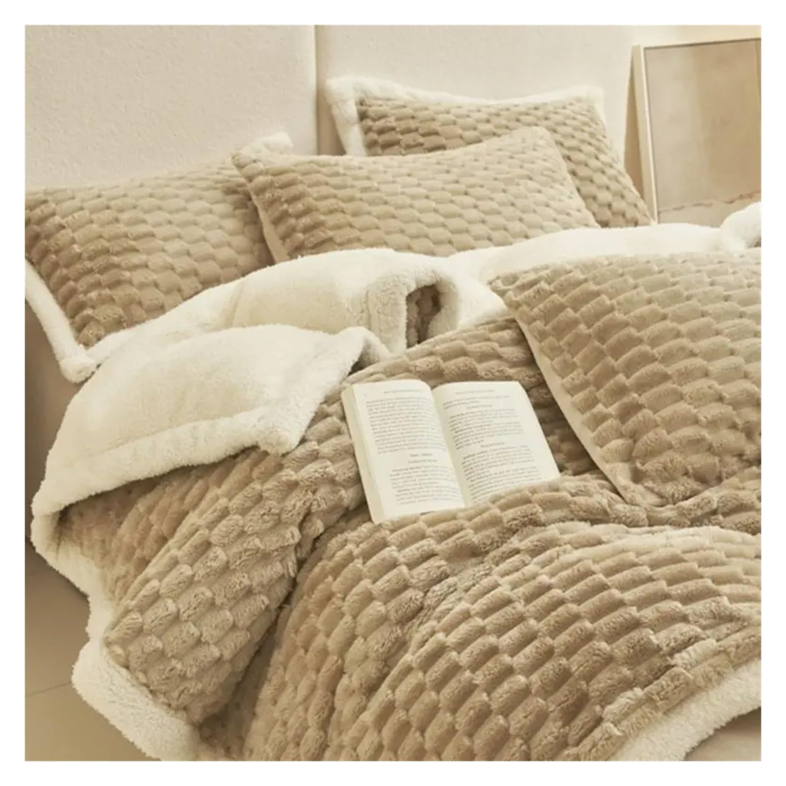 Drap et taie d'oreiller épais ensemble de literie thermique format Queen