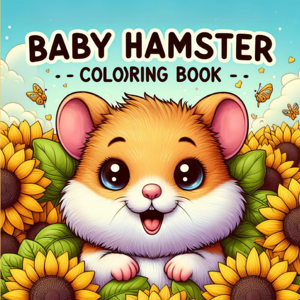 Baby Hamster Coloring Book For Kids: Adorable, Easy-to-Color, and Big Print Pages Featuring Delightful Hamster Scenes for Children