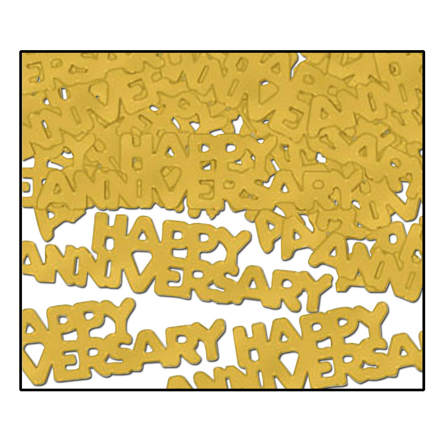 Beistle 50648-GD Happy Anniversary Metallic Plastic Party Confetti Geschirr, plastik, Gold