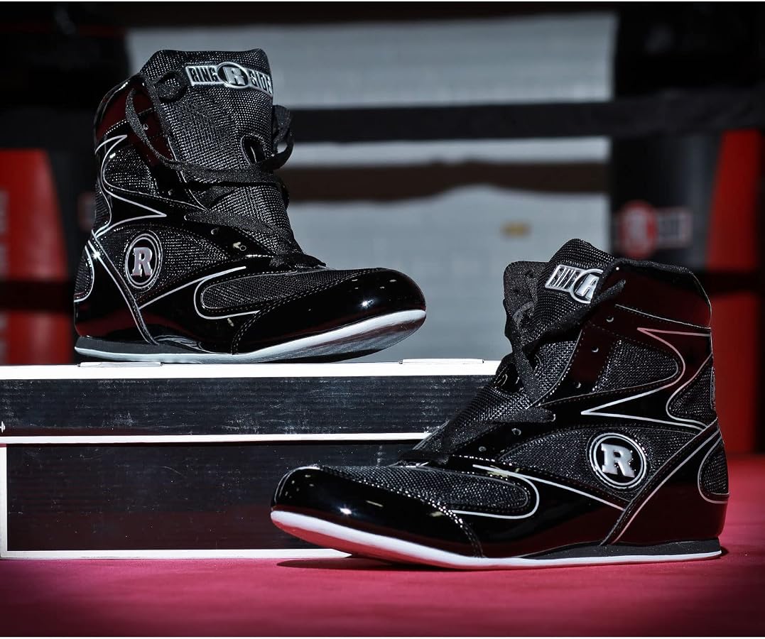 Scarpe Da Boxe E Wrestling Ringside Diablo - Modello In Pelle Verniciata E Rete - Suola Antiscivolo - Taglie Uomo E Donna - copertina