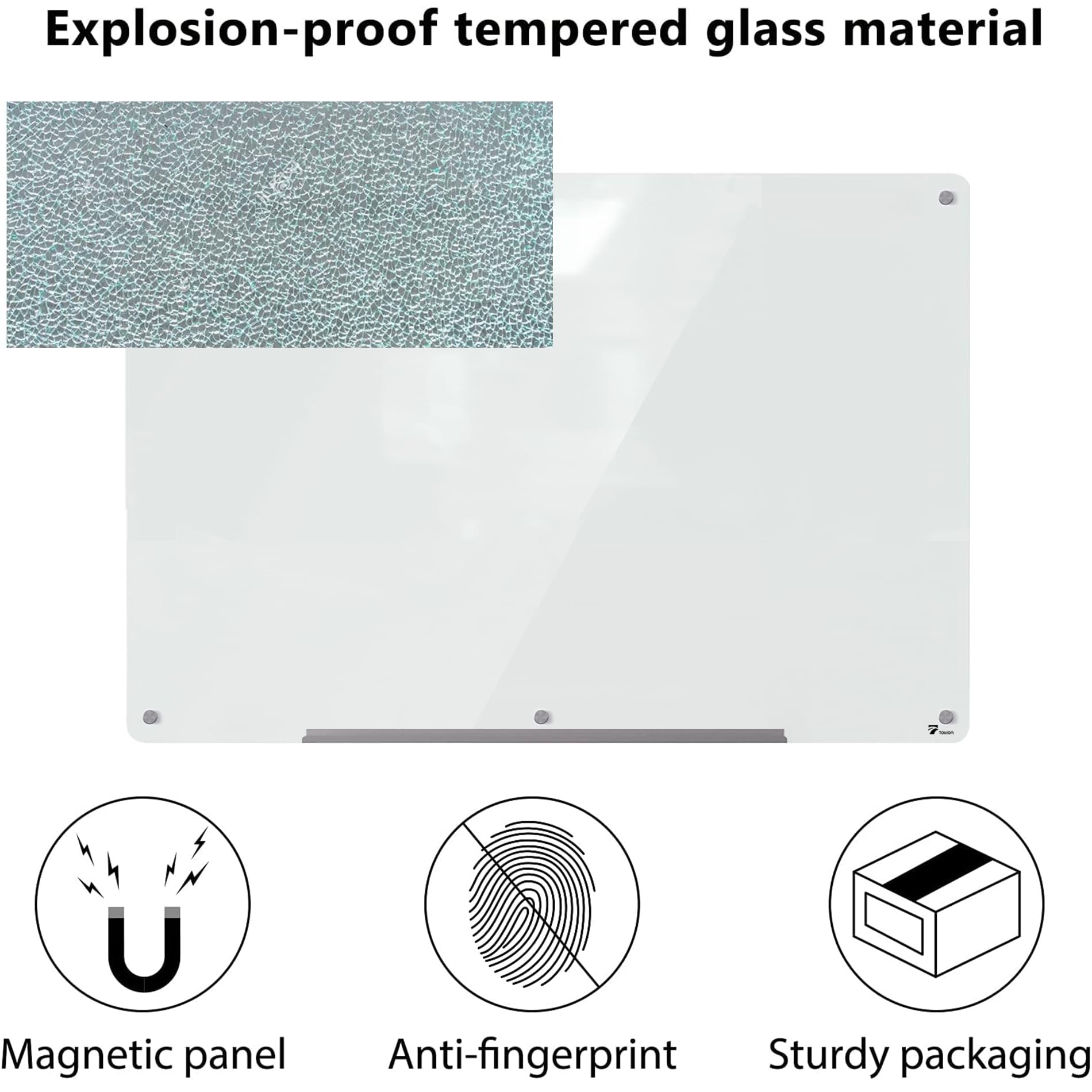 Amazon.com : TOWON 6 x 4ft Glass Whiteboard Wall – Magnetic