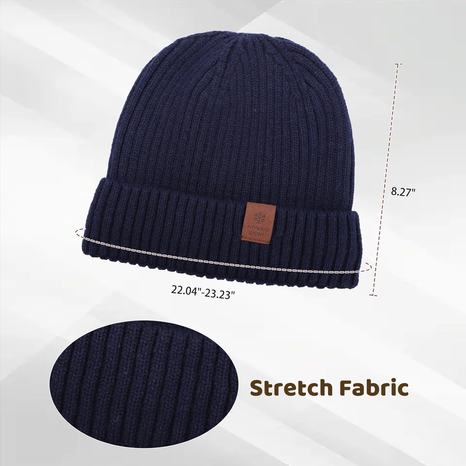 Lanpet Winter Beanie Hat for Men and Women, Thick Fleece Lined Beanie Outdoor Warm Knit Hat for Cold Weather - Image 2