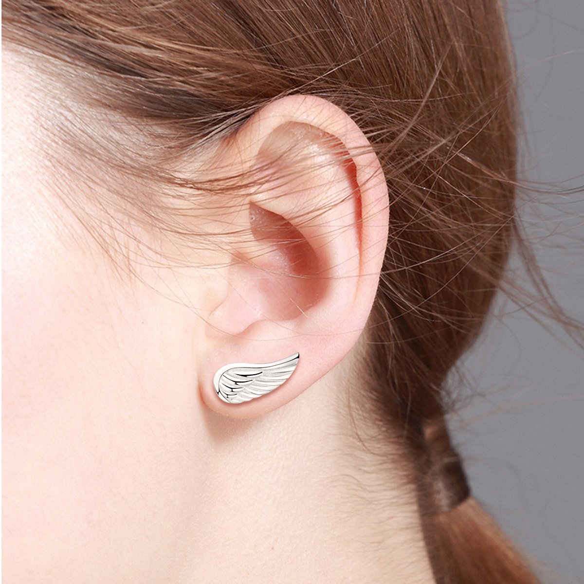 Angel Wings Stud Earrings,Dangle earrings,Adjustable Rings,Pendant Necklace Sterling Silver Guardian Angel Wing Studs Jewellery for Women Girls