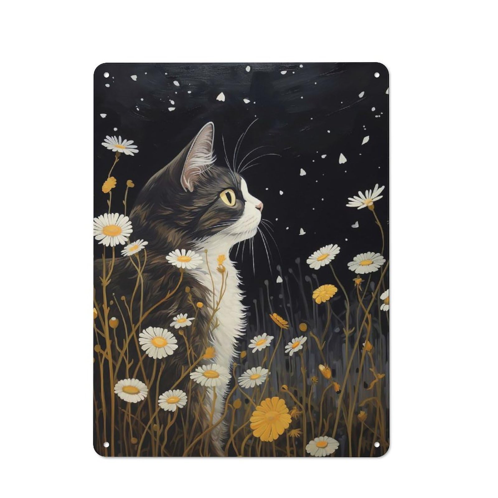 Outdoor Room Rustic Tin Sign 40x30cm Featuring Cat X Butterflies, Shed Wall Decor for Greenhouse, Garden Room, Cafe Or Entryway