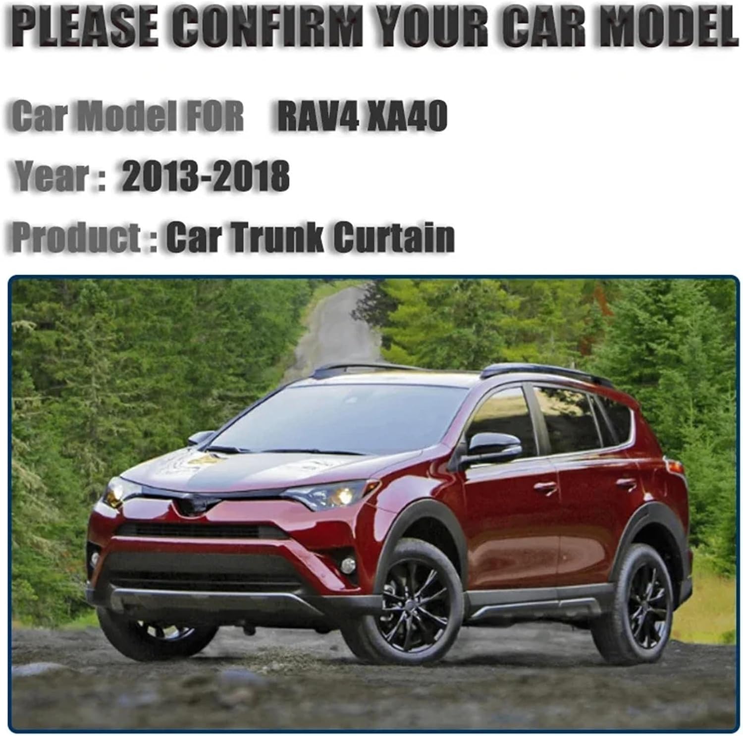 for Toyota RAV4 XA40 Accessories 2013-2018 2017 Car Cargo Covers Trunk Cover Curtain Luggage Partition Privacy Shades Body Kits(Carbon Fiber Skin)