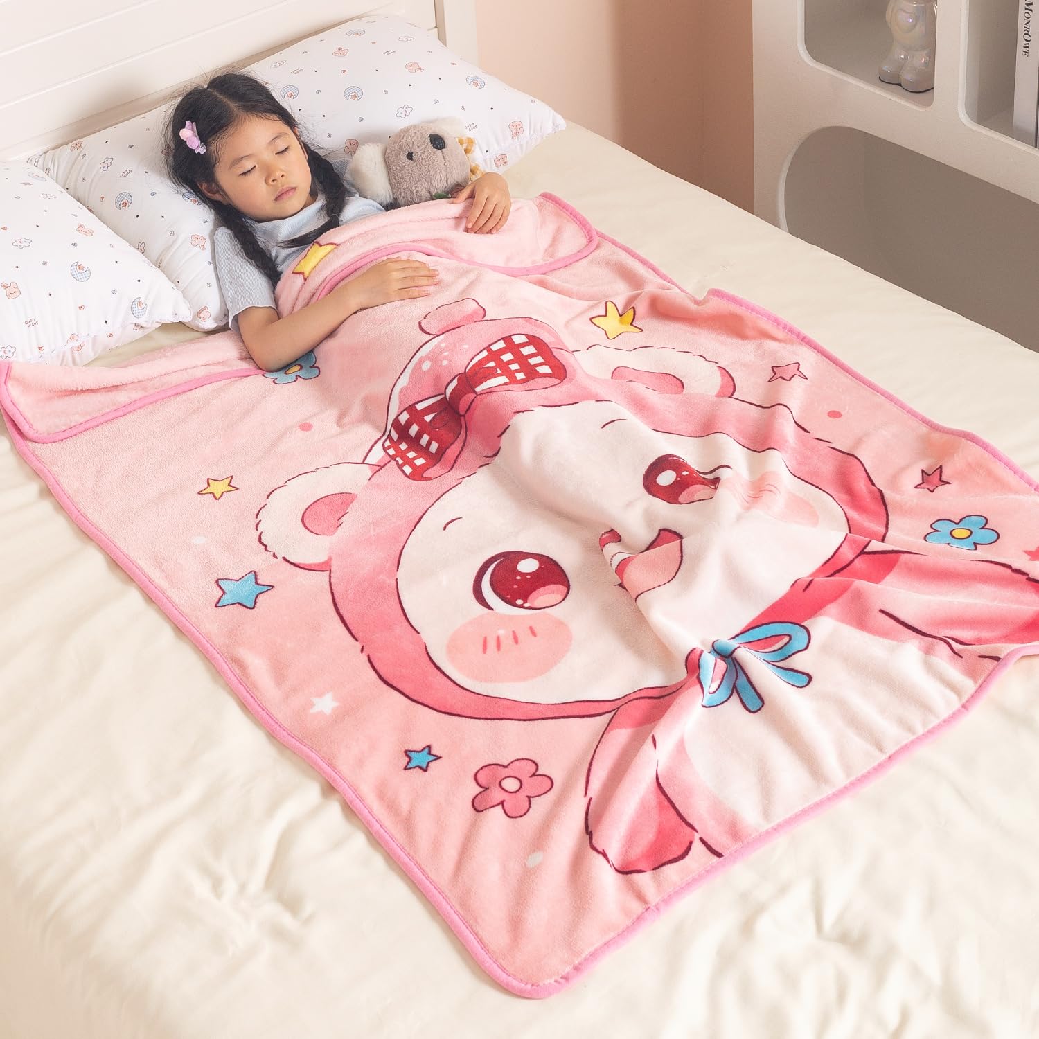 HOKIPO All Season Flannel Baby Blanket for 0-5 Years, Ultra Soft AC Blankets for Newborn & Toddlers, Kids Blanket for Crib, Stroller, Nursery & Travel | 100x140 cm, Little Bunny (AR-6730-D3)-image-25