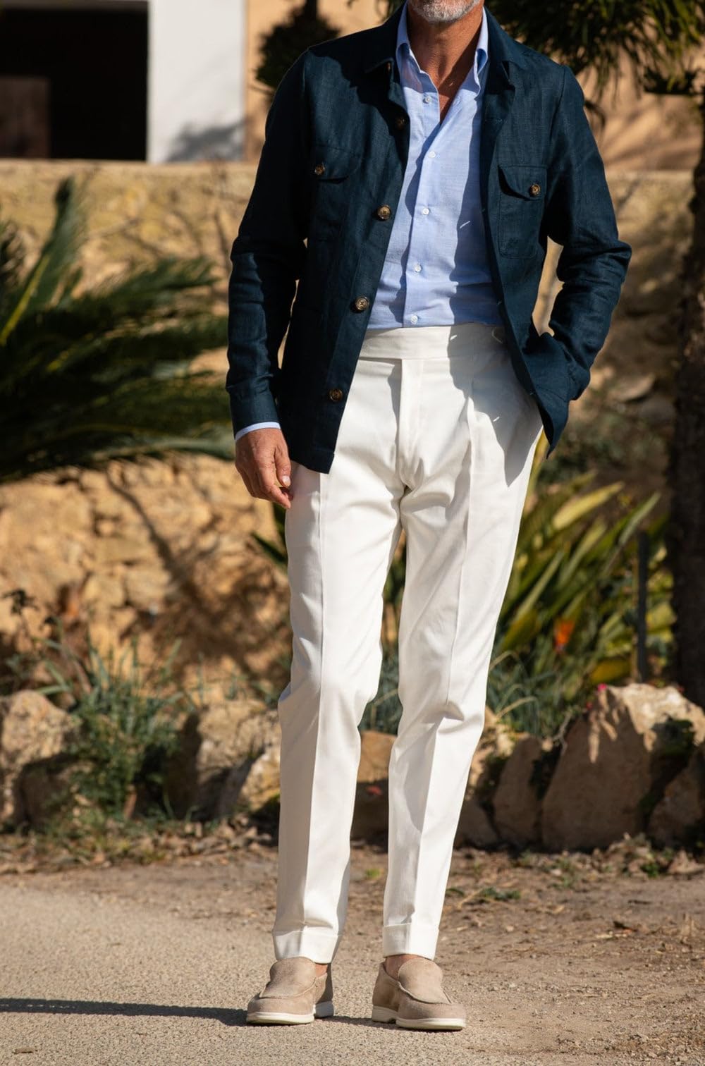 Giacca sportiva da uomo in lino casual monopetto Blazer Slim Primavera Estate Hacking Giacche Norfolk