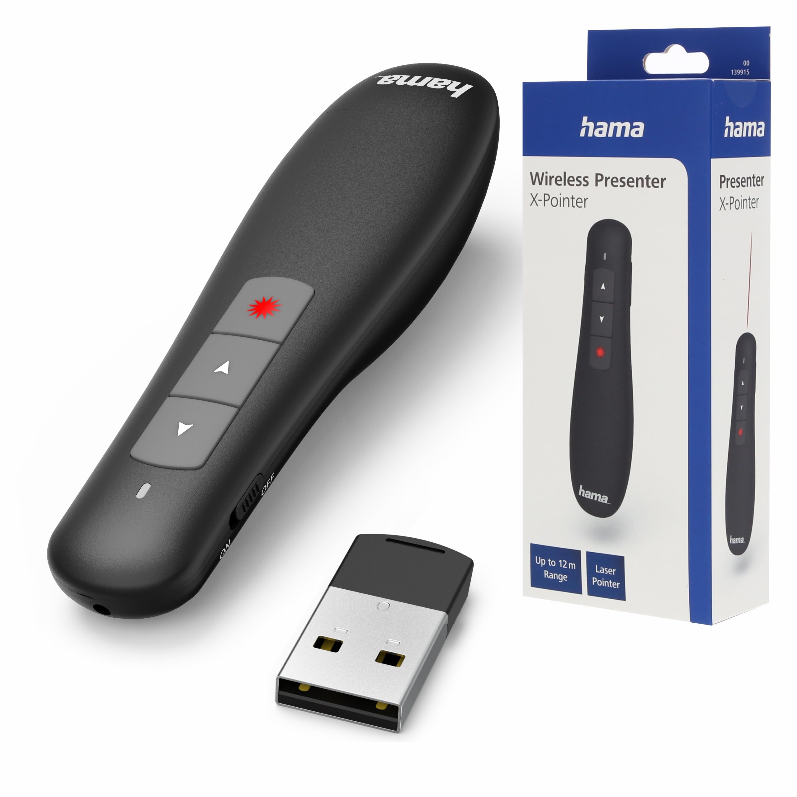 Hama Wireless Presenter X-Pointer mit rotem Laserpointer