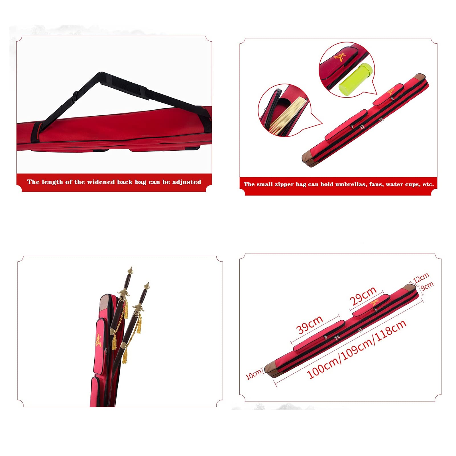 Borsa per spada a doppio strato - Borsa multifunzionale per armi per arti marziali Kung Fu Taichi Sword