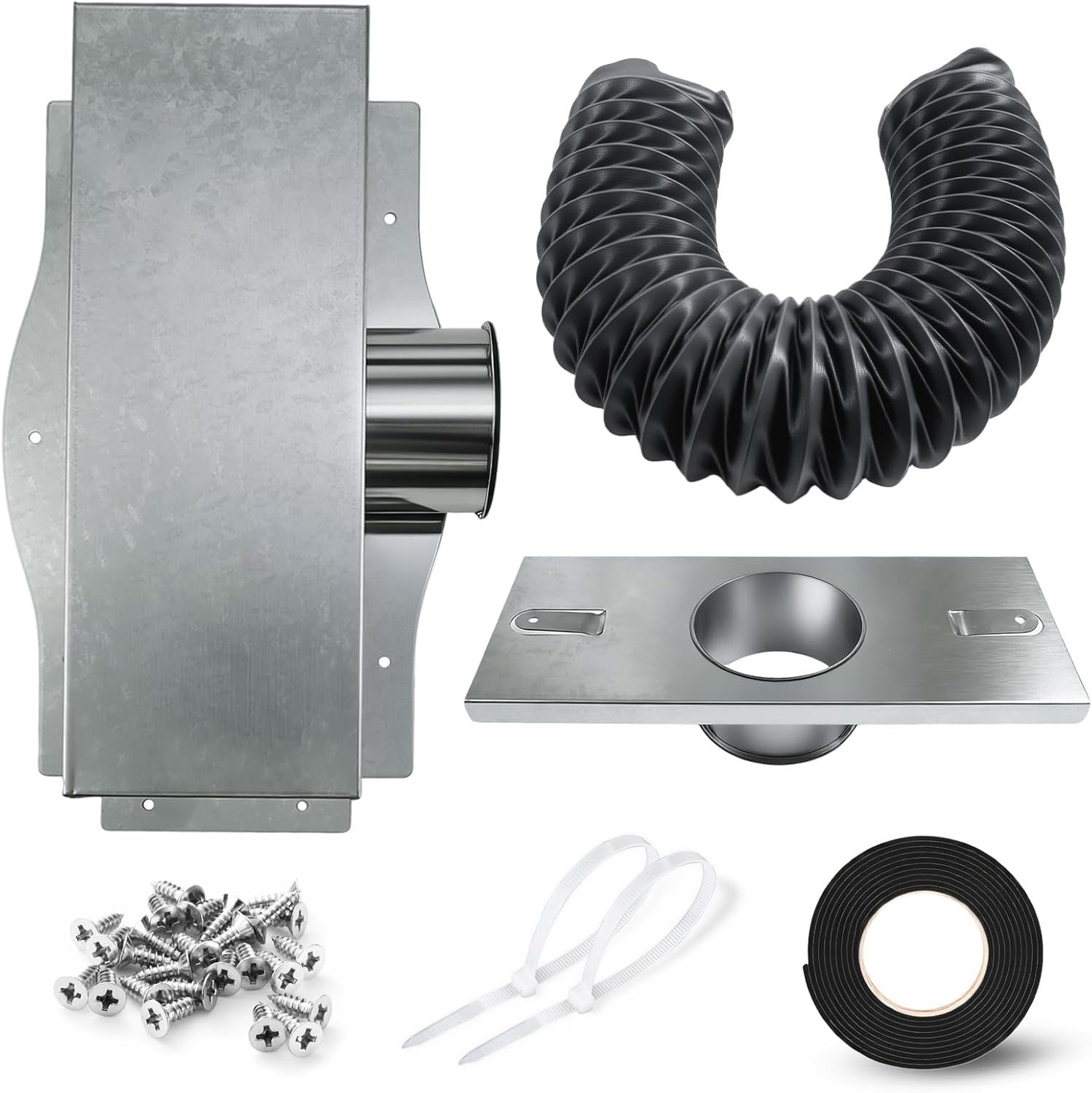 Floor Vent Under Cabinet Toe Kick Ducting Kit for 4"x10" & 4"x12" & 6" Round Supply Ducting Boot, Increase Your Heating/Cooling Efficiency to Cut Your Costs.