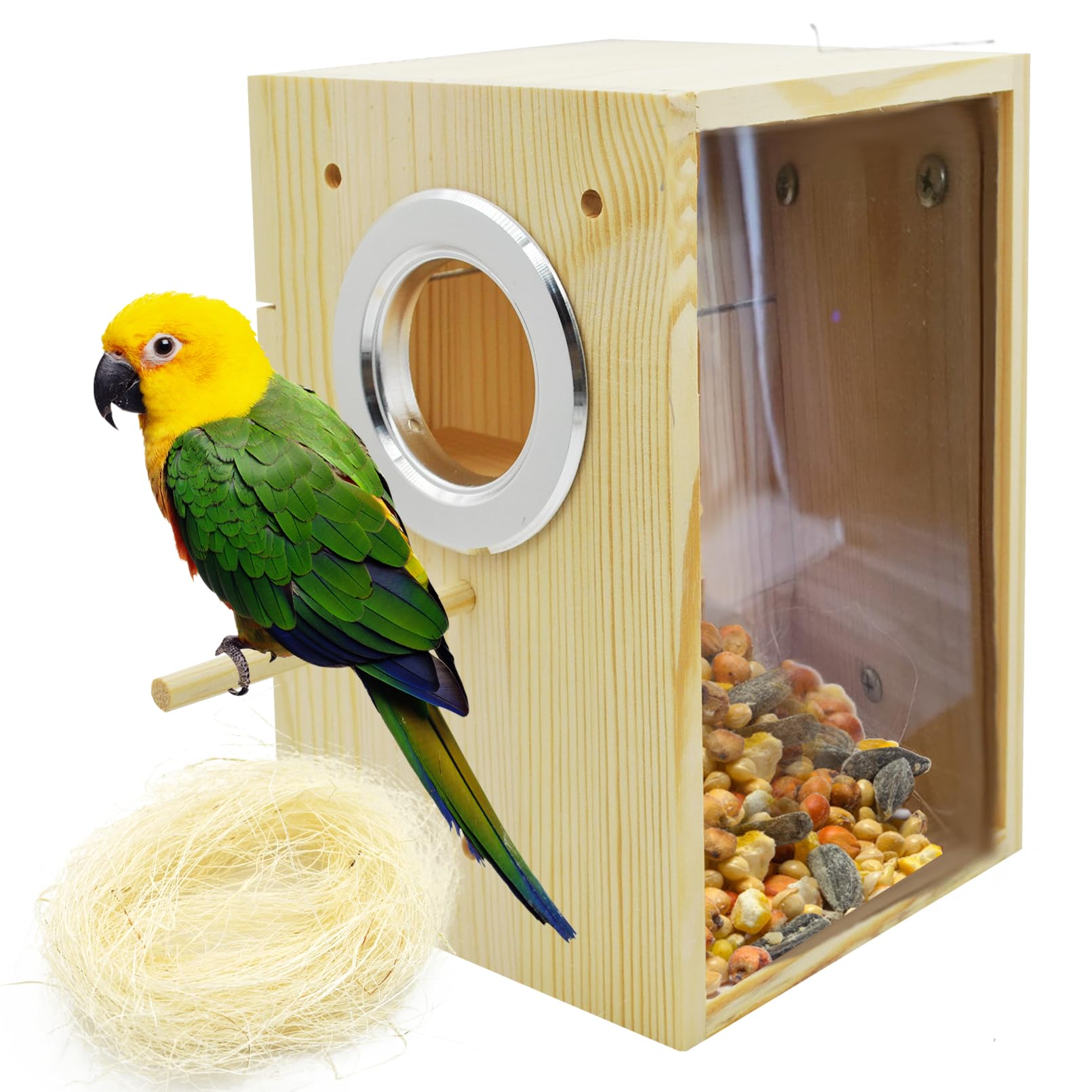 Parakeet Nest Box Lovebirds Nesting Station House Easy To Clean ...