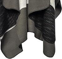 Vista 180 de Urban CoCo Poncho de colores para mujer, chal con frente abierto, color en bloques