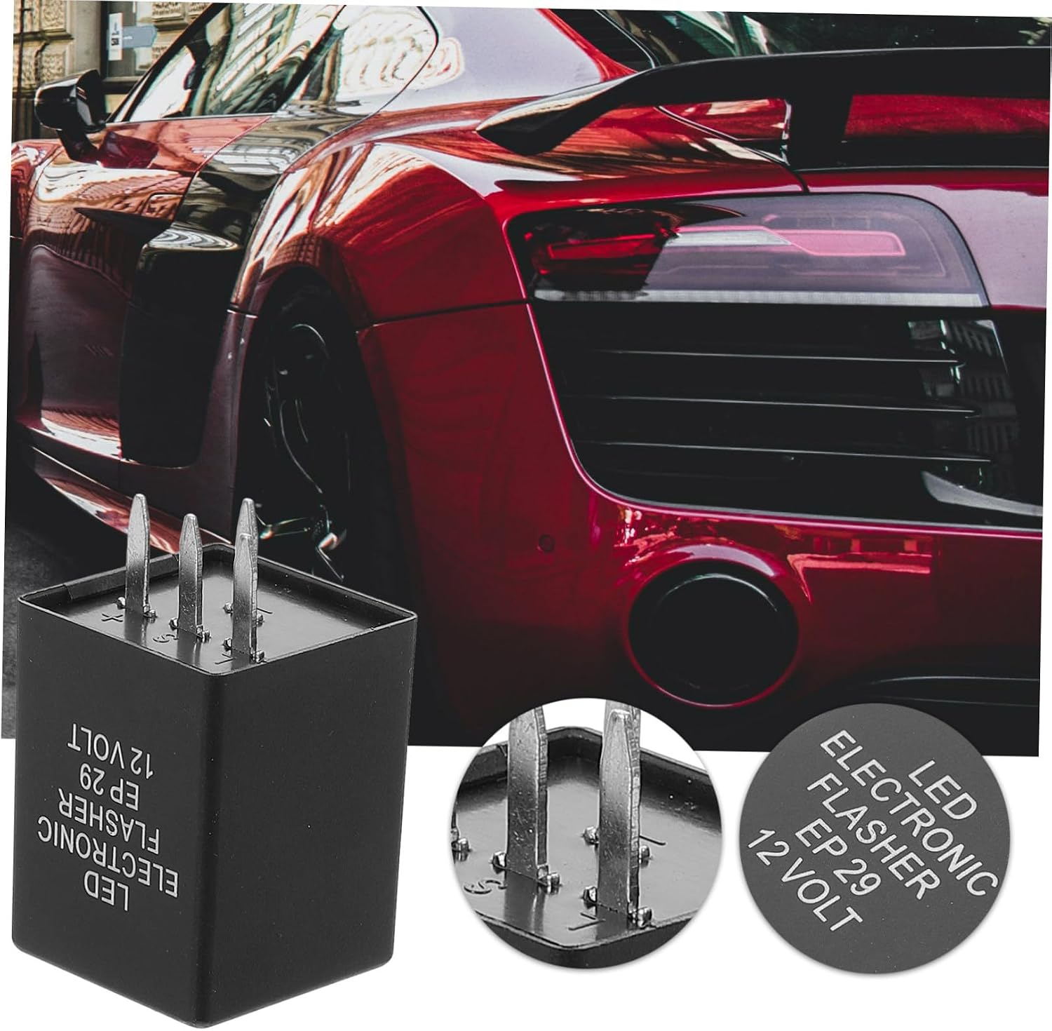 LED Electronic Flasher Relay Car Motorcycle Turn Signal Flasher Switch Compatible with Vehicles Easy Installation Automotive Replacement Accessory