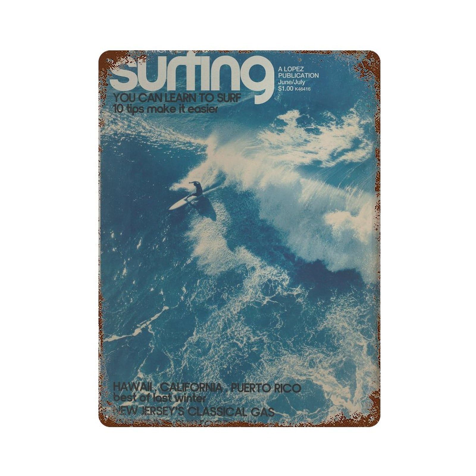 xiaoxiaoshen Surfing. Coastal Retro Surf Wall Decor Art Metal Tin Poster Modern Home Decor Art Home Bar Shop Decorations Vintage Sign 40x30cm