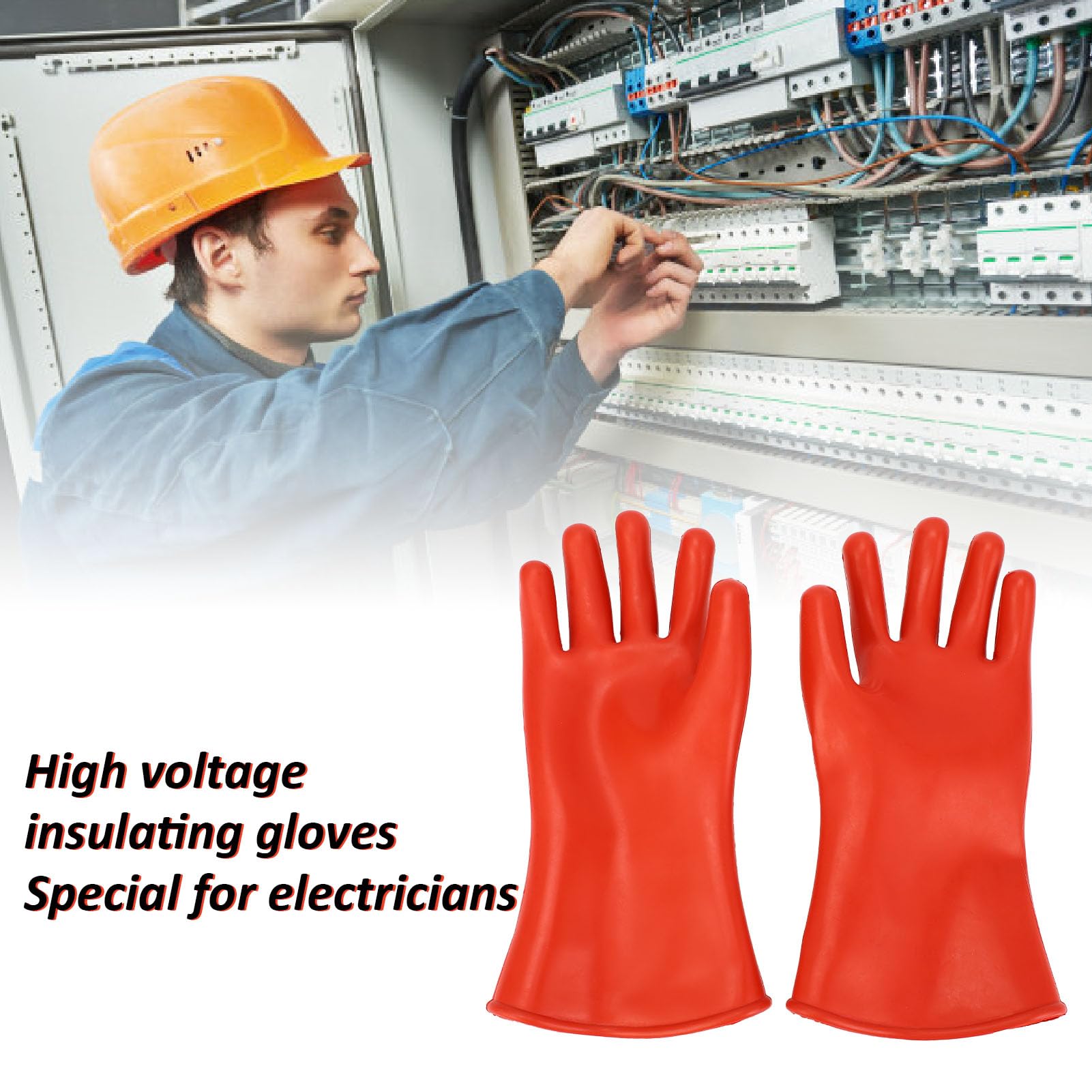 Gants isolés électriciens 500 V Tension Proof de caoutchouc Travail professionnel de sécurité Professionnel mince